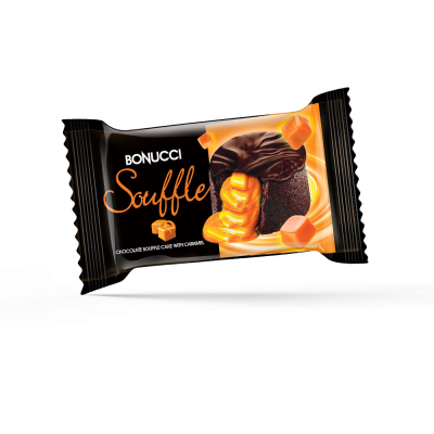 Bonucci cocoa-coated caramel soufflé cake