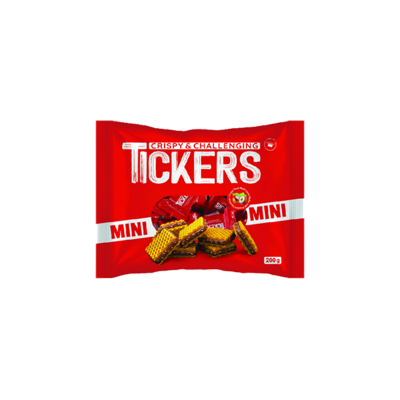 Mini wafer bag with hazelnut chocolate flavor