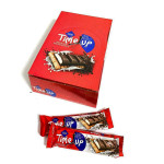 Biscuits covered in milk chocolate and milk cream